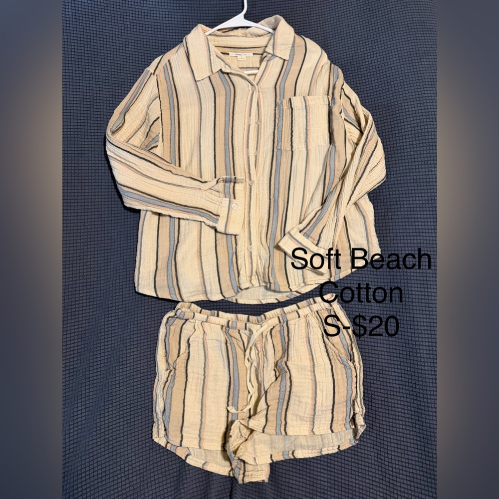Soft Beach Cotton Striped Kids Pajamas